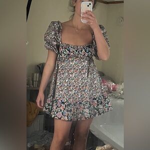 For Love & Lemons Hudson Mini Dress Multicolor Floral Size M